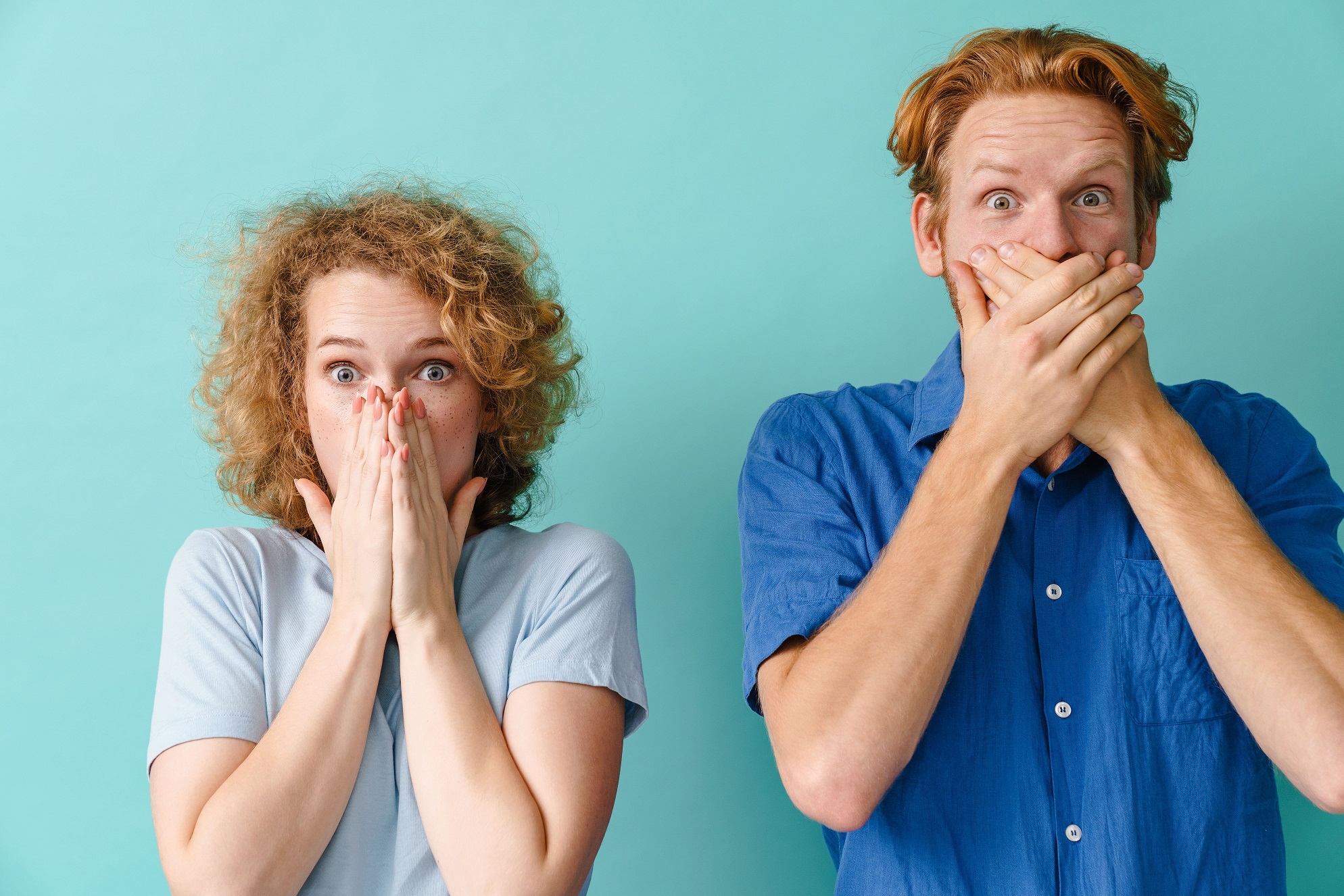 two people gasping