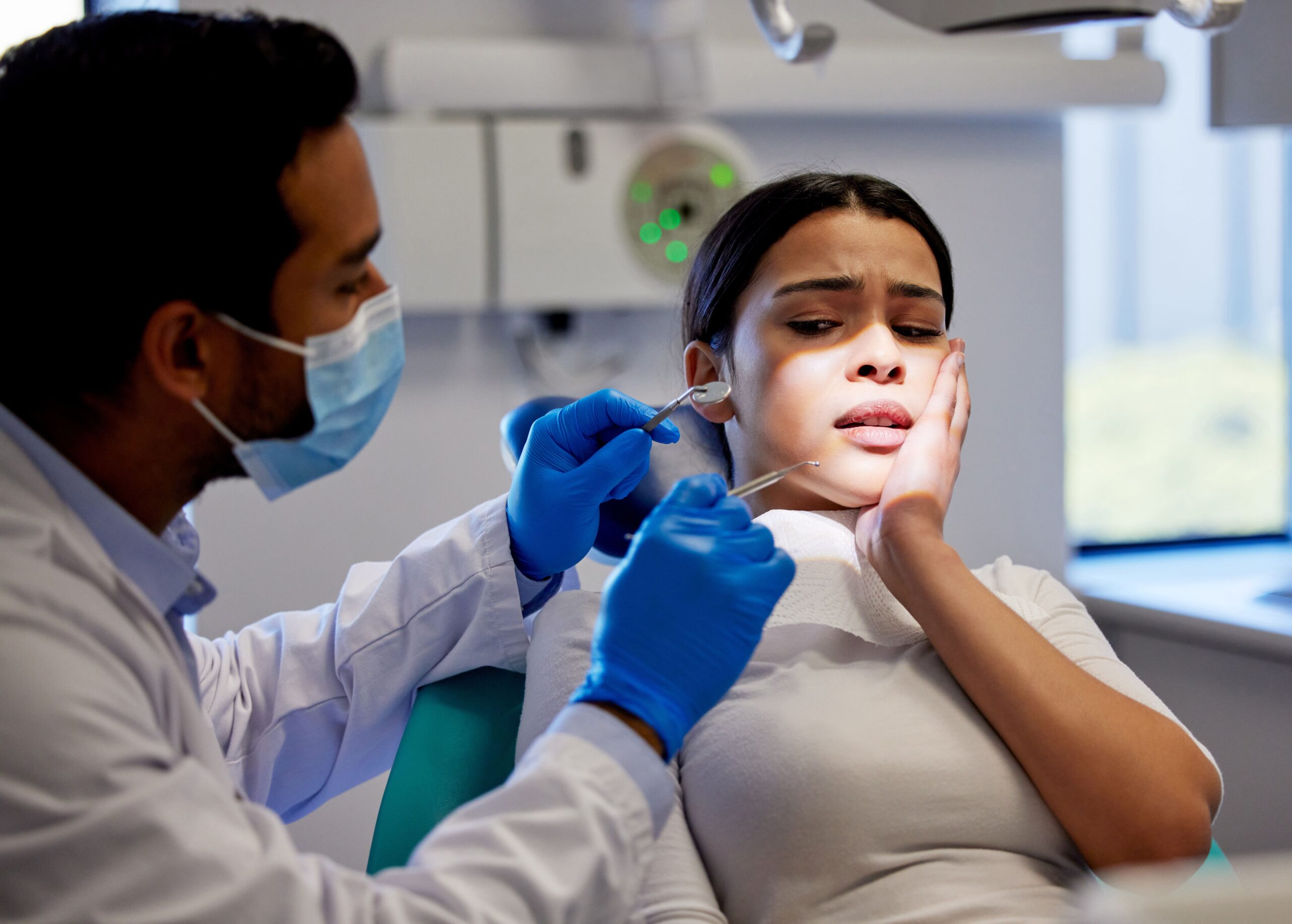 person scared of dental tools
